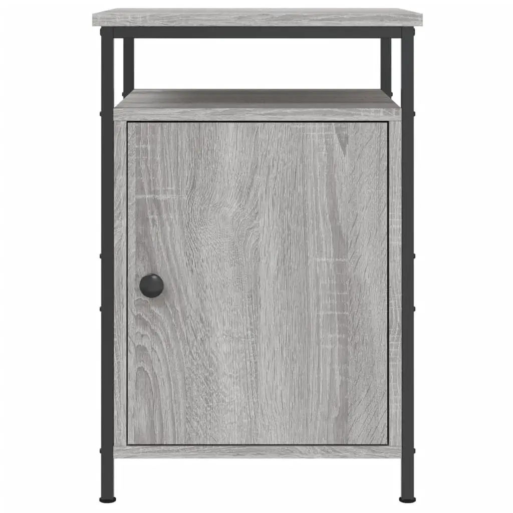 Bedside Cabinets Grey Sonoma Engineered Wood 2 Piece Storage Side Tables Bedroom