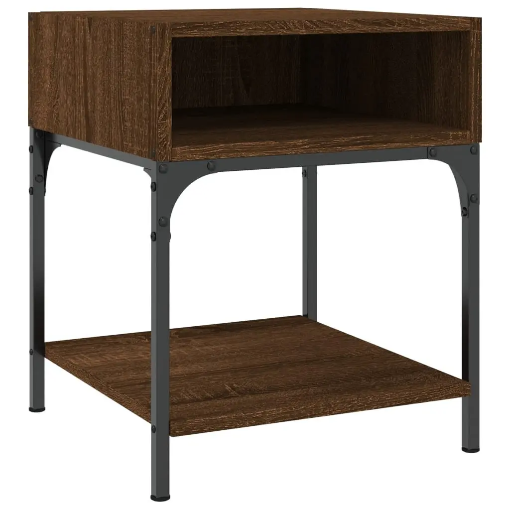 Bedside Tables Brown Oak 40x41x50 cm Storage Cabinet 2 Piece