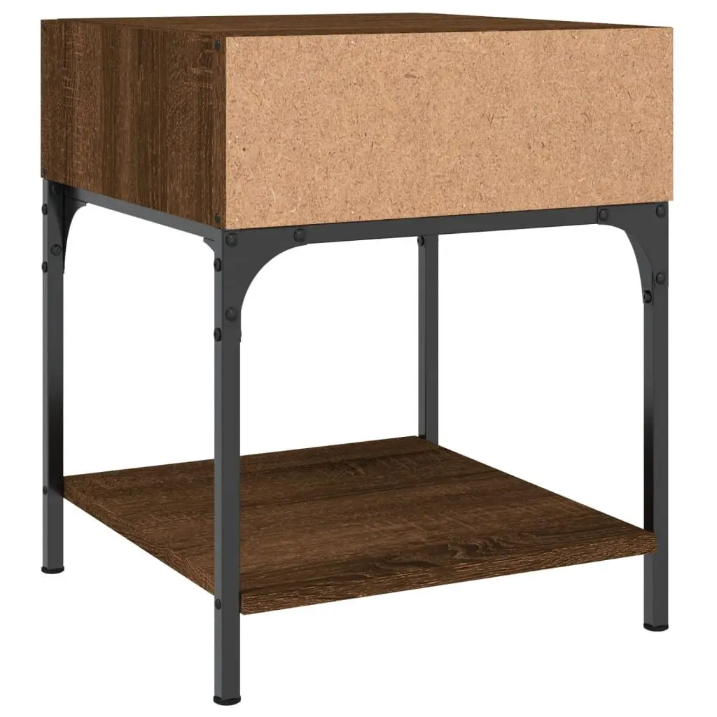 Bedside Tables Brown Oak 40x41x50 cm Storage Cabinet 2 Piece