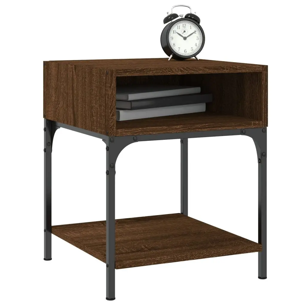 Bedside Tables Brown Oak 40x41x50 cm Storage Cabinet 2 Piece