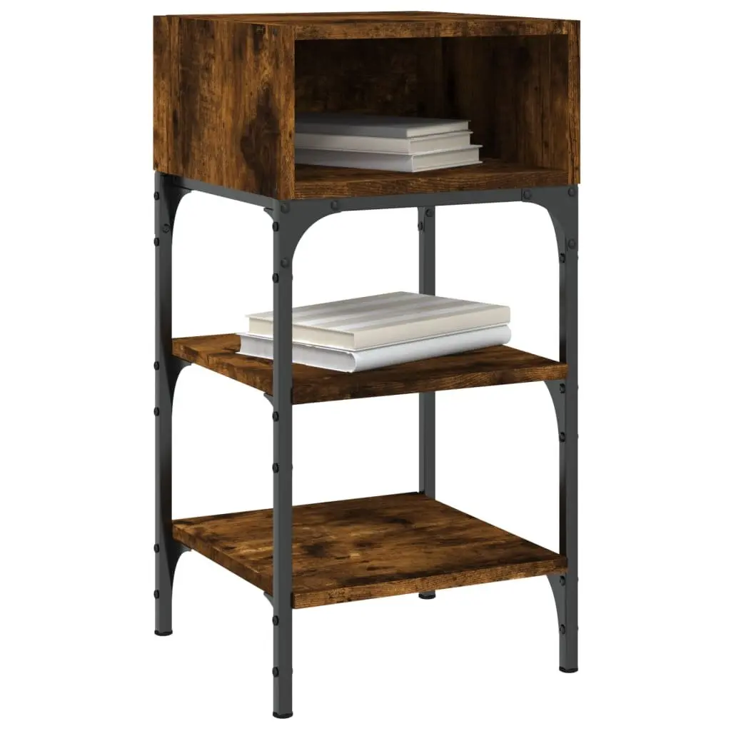 Brown Bedside Tables 2 Piece Engineered Wood Nightstand Storage 35x34.5x70 cm