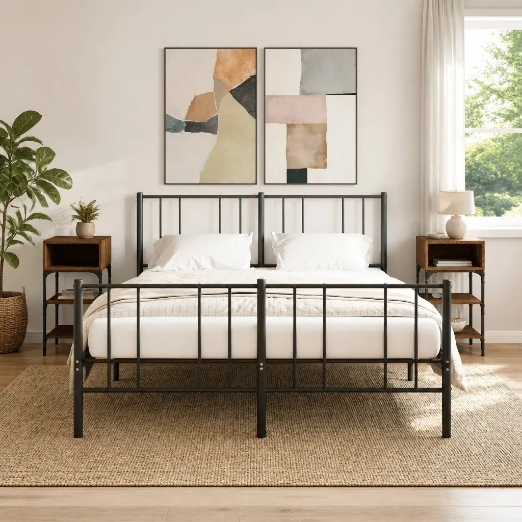 Bedside Tables Brown Oak 35x34.5x70 cm Engineered Wood Storage Display Surface