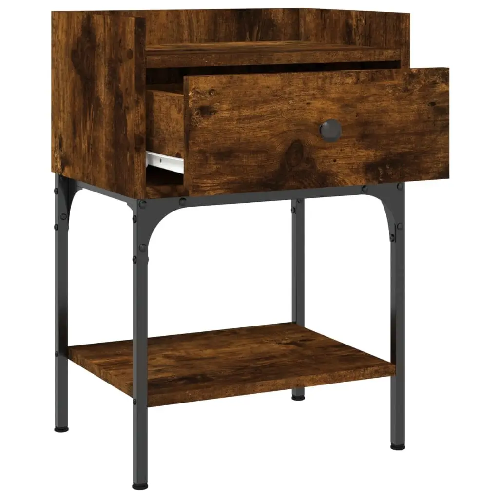 Bedside Tables Brown 40.5x31x60 cm Engineered Wood Storage Nightstand Cabinet 2 Piece