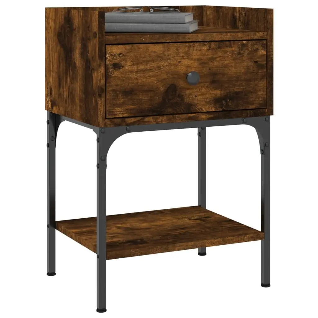 Bedside Tables Brown 40.5x31x60 cm Engineered Wood Storage Nightstand Cabinet 2 Piece
