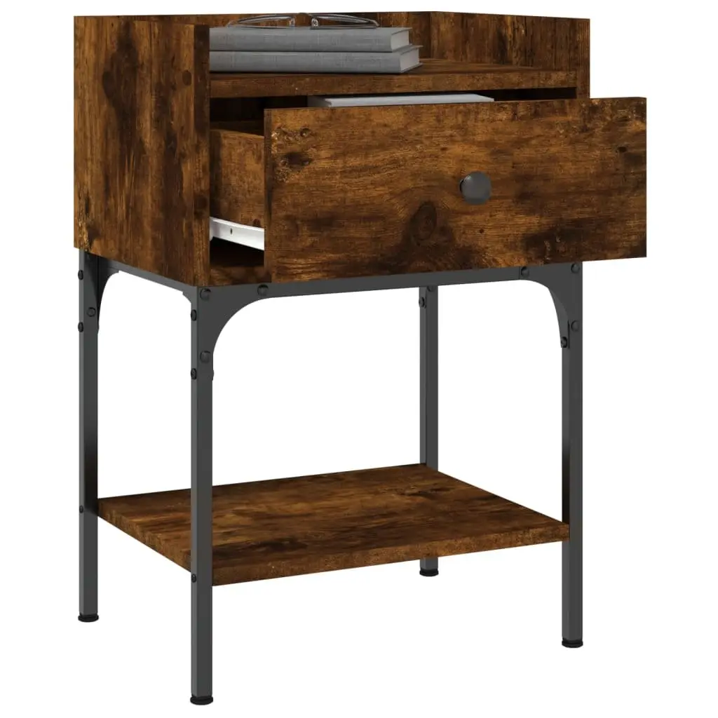 Bedside Tables Brown 40.5x31x60 cm Engineered Wood Storage Nightstand Cabinet 2 Piece