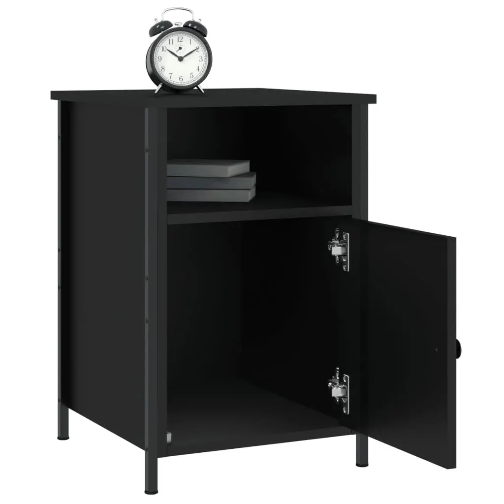 Engineered Wood Nightstand Table Black 40x42x60 cm Sturdy Frame Ample Storage