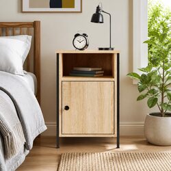 Compact Brown Bedside Cabinet with Strong Build