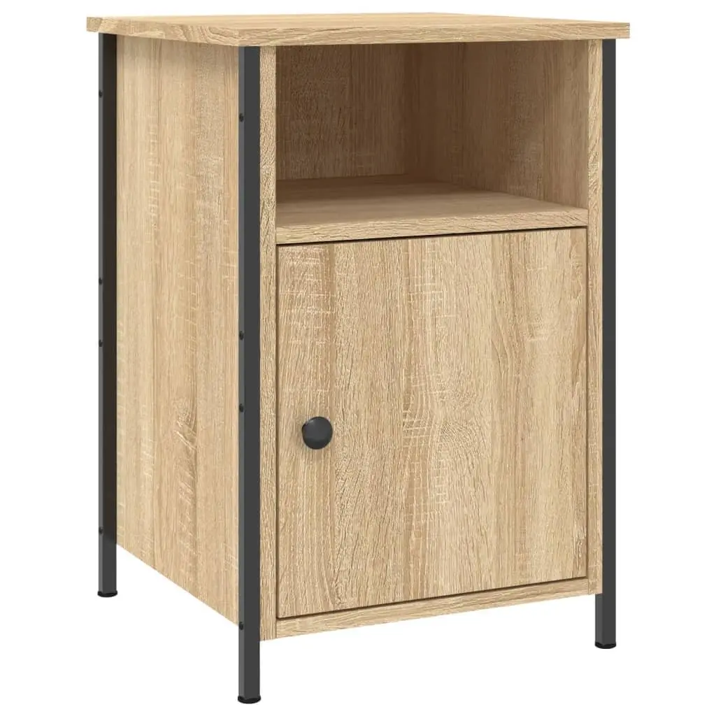 Nightstands Set of 2 Brown Engineered Wood Bedside Cabinets with Storage for Bedroom Organization