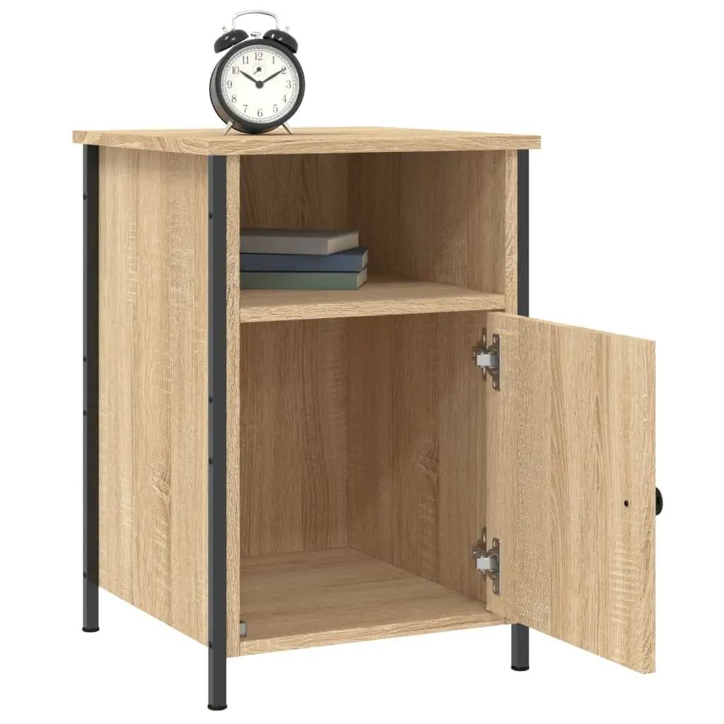 Nightstands Set of 2 Brown Engineered Wood Bedside Cabinets with Storage for Bedroom Organization