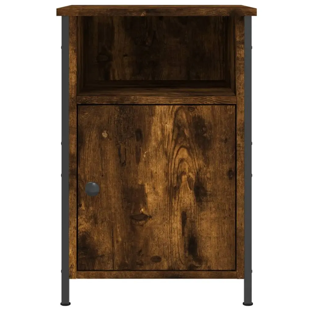 Smoked Oak Bedside Cabinet 40x42x60cm Engineered Wood Nightstand Storage 2 Piece Set