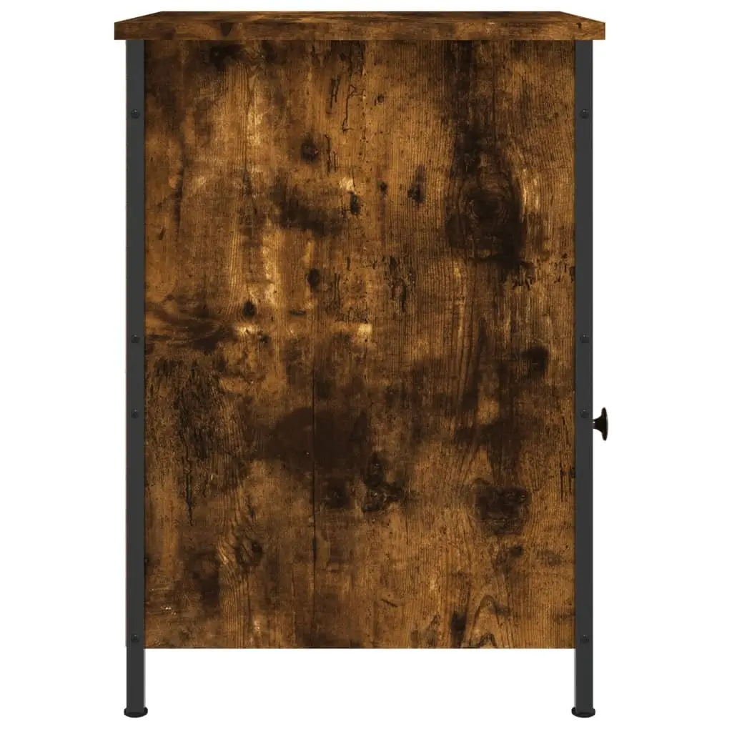 Smoked Oak Bedside Cabinet 40x42x60cm Engineered Wood Nightstand Storage 2 Piece Set