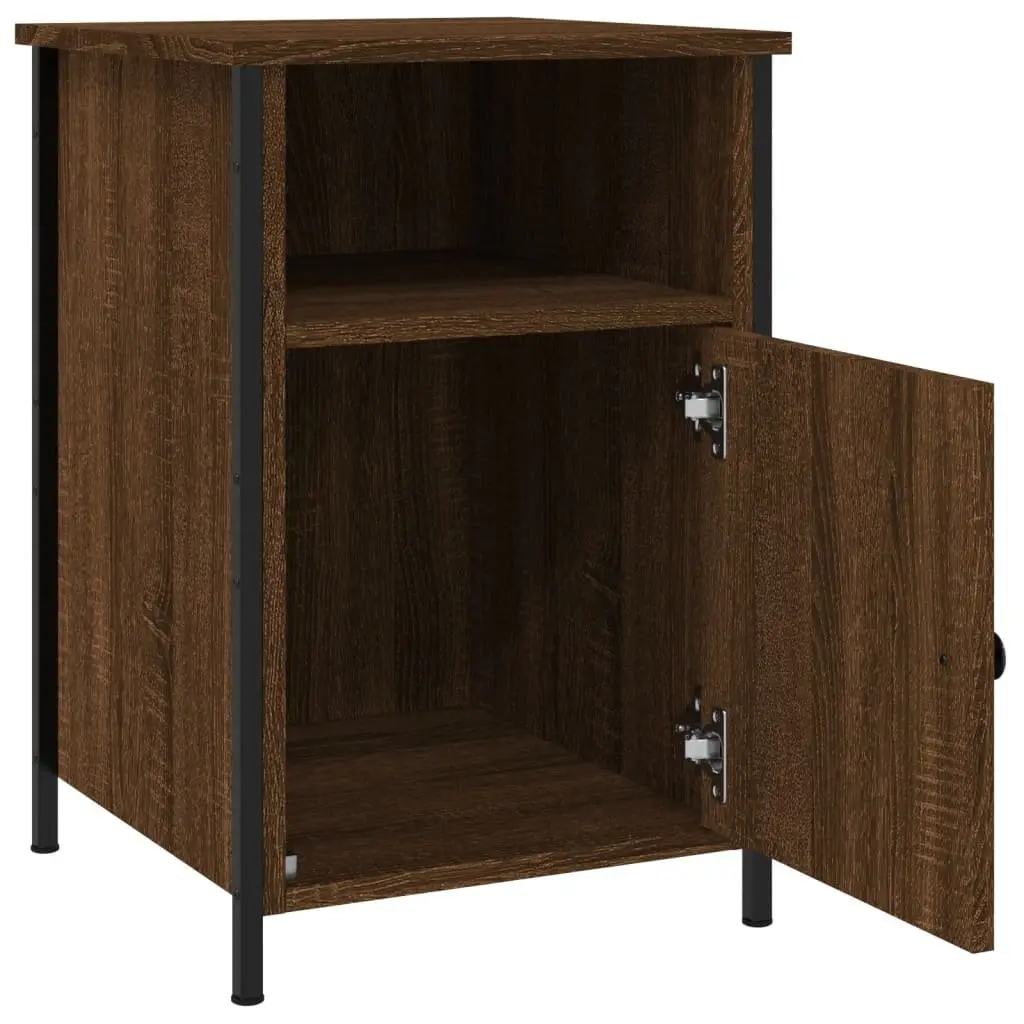 Bedside Cabinets Brown Oak 40x42x60 cm Storage Nightstand Engineered Wood 2 Piece