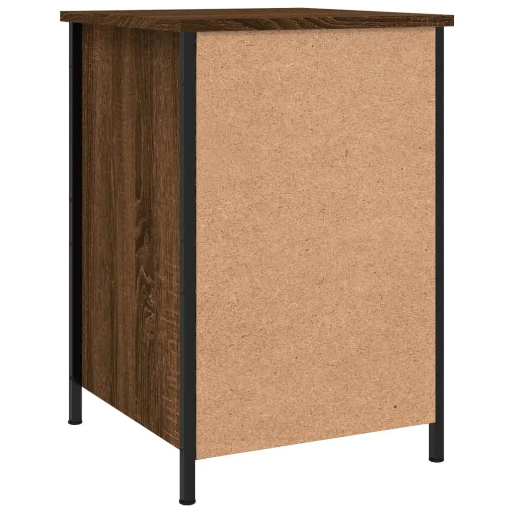 Bedside Cabinets Brown Oak 40x42x60 cm Storage Nightstand Engineered Wood 2 Piece