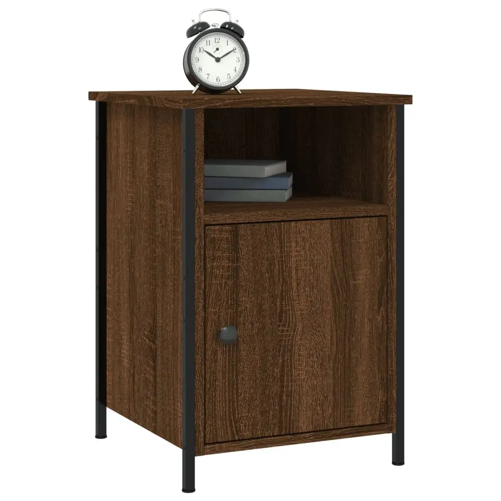 Bedside Cabinets Brown Oak 40x42x60 cm Storage Nightstand Engineered Wood 2 Piece