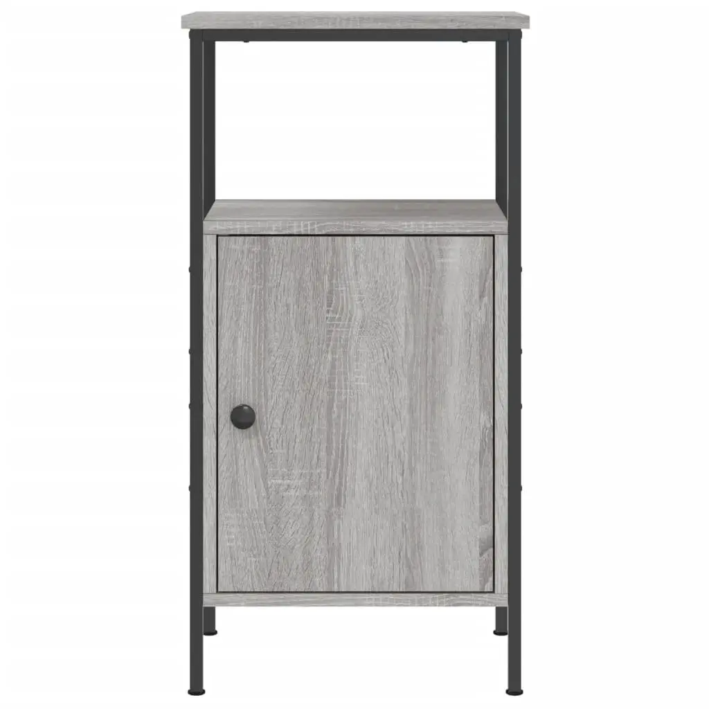 Bedside Cabinets Grey 2 pcs Industrial Nightstand Storage for Bedroom