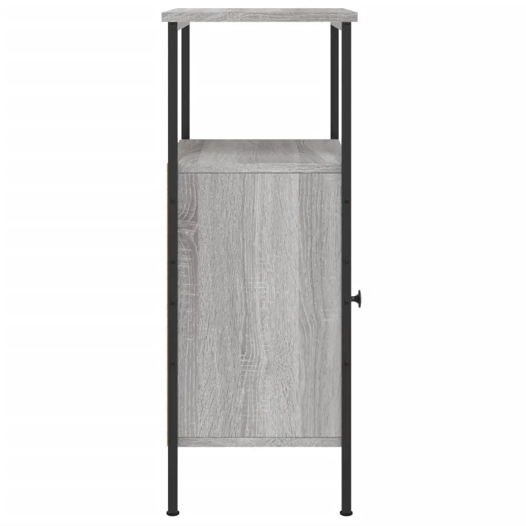 Bedside Cabinets Grey 2 pcs Industrial Nightstand Storage for Bedroom
