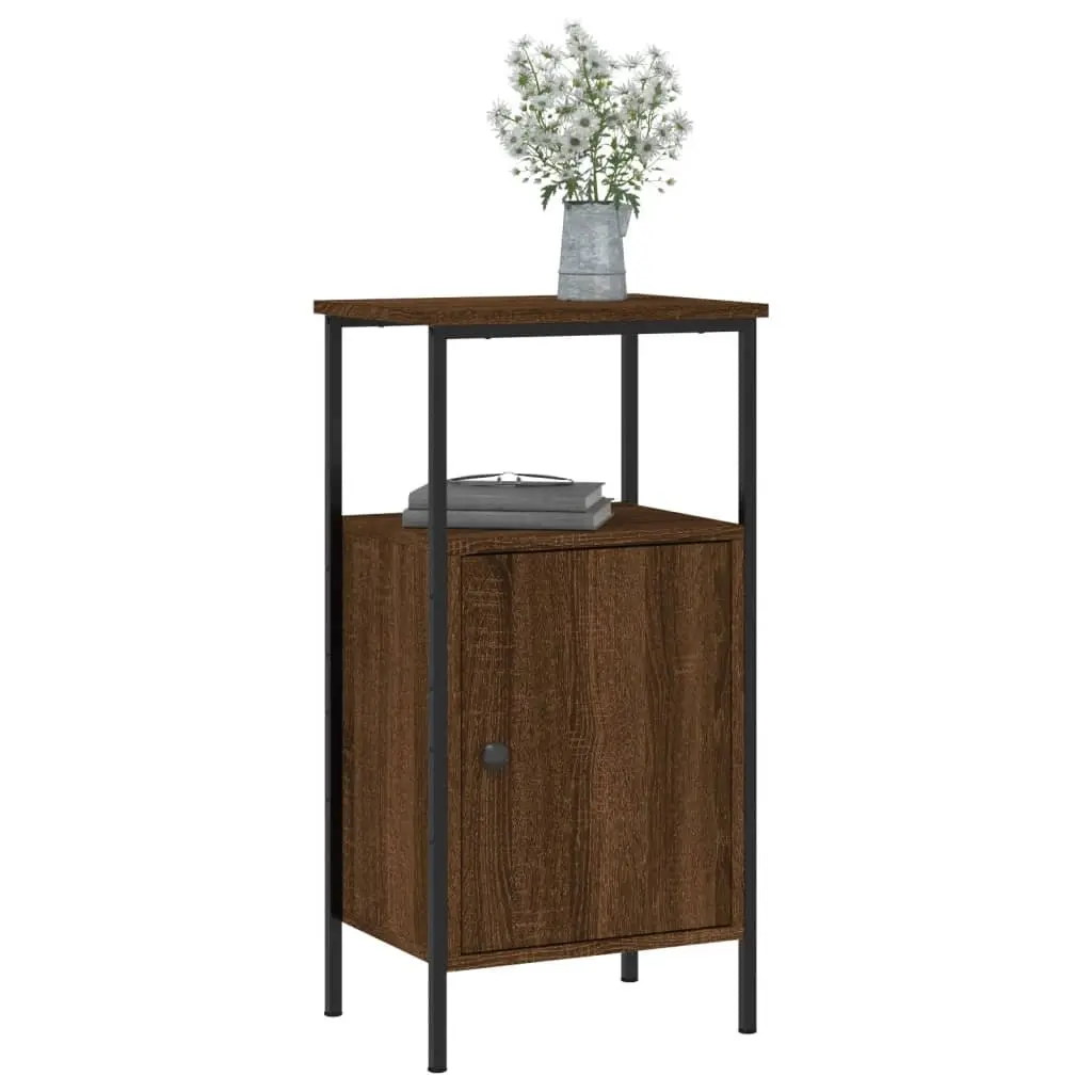 Bedside Cabinets Brown Oak 41x31x80cm Industrial Style Storage Nightstand 2 Piece