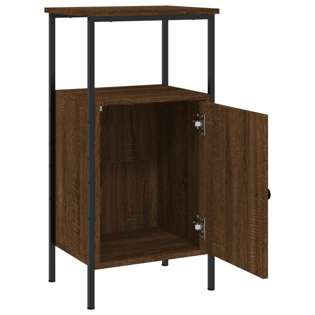Bedside Cabinets Brown Oak 41x31x80cm Industrial Style Storage Nightstand 2 Piece