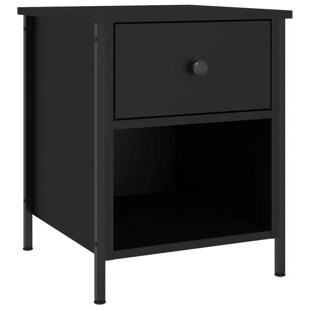 Bedside Cabinets Black 40x42x50 cm Storage Nightstand