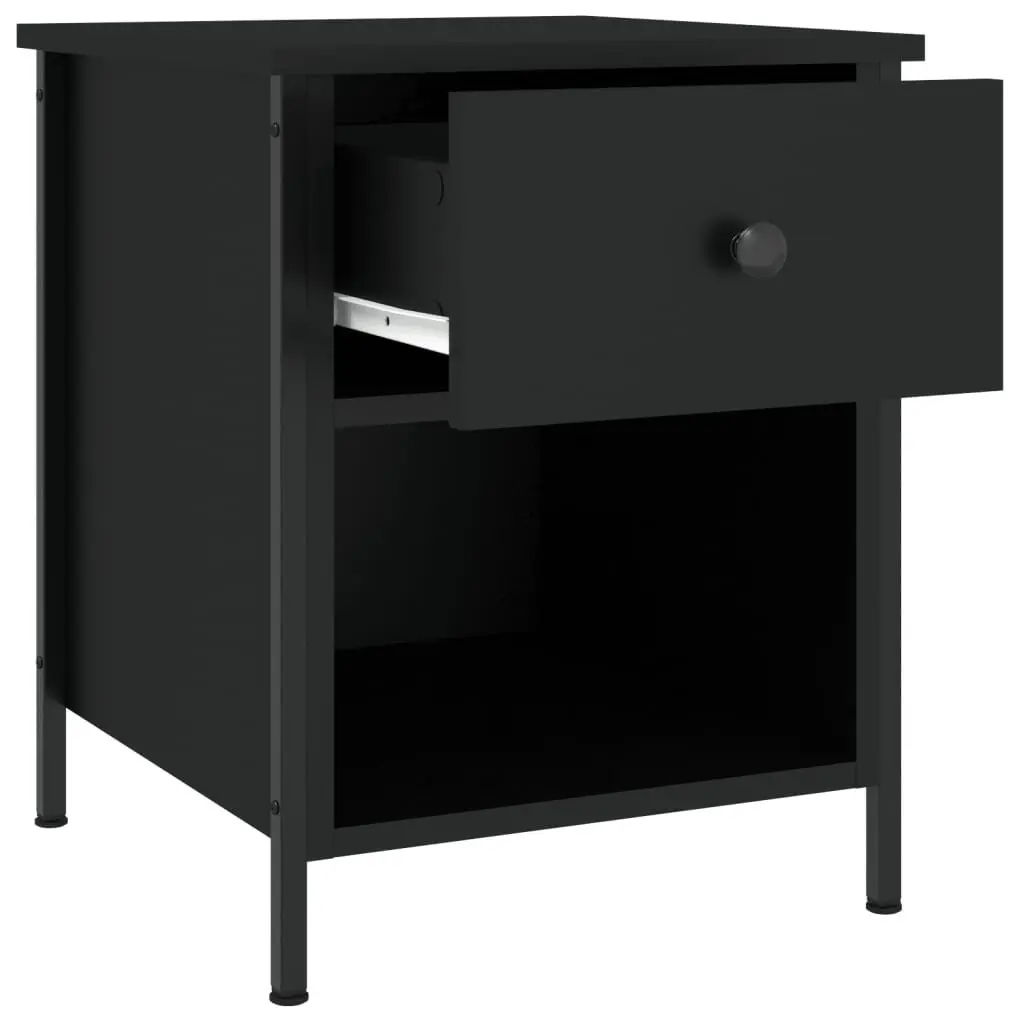 Bedside Cabinets Black 40x42x50 cm Storage Nightstand