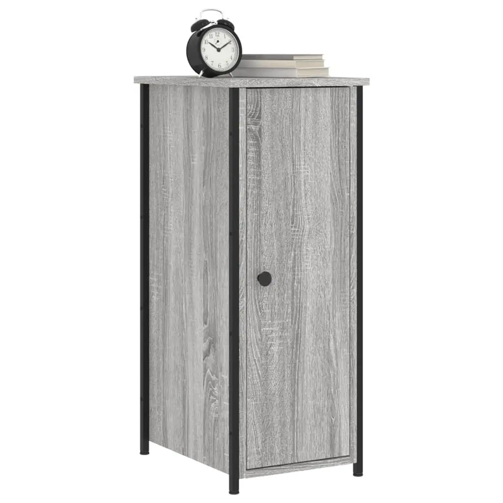 Bedside Cabinets Grey Sonoma 2 Piece Industrial Style Engineered Wood Storage