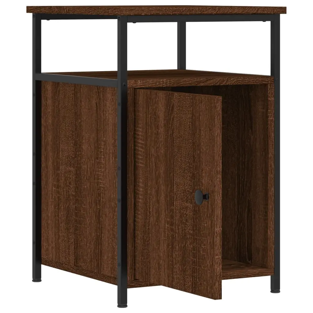 Bedside Cabinets Brown Oak 40x42x60 cm Engineered Wood Storage Tables 2 Piece