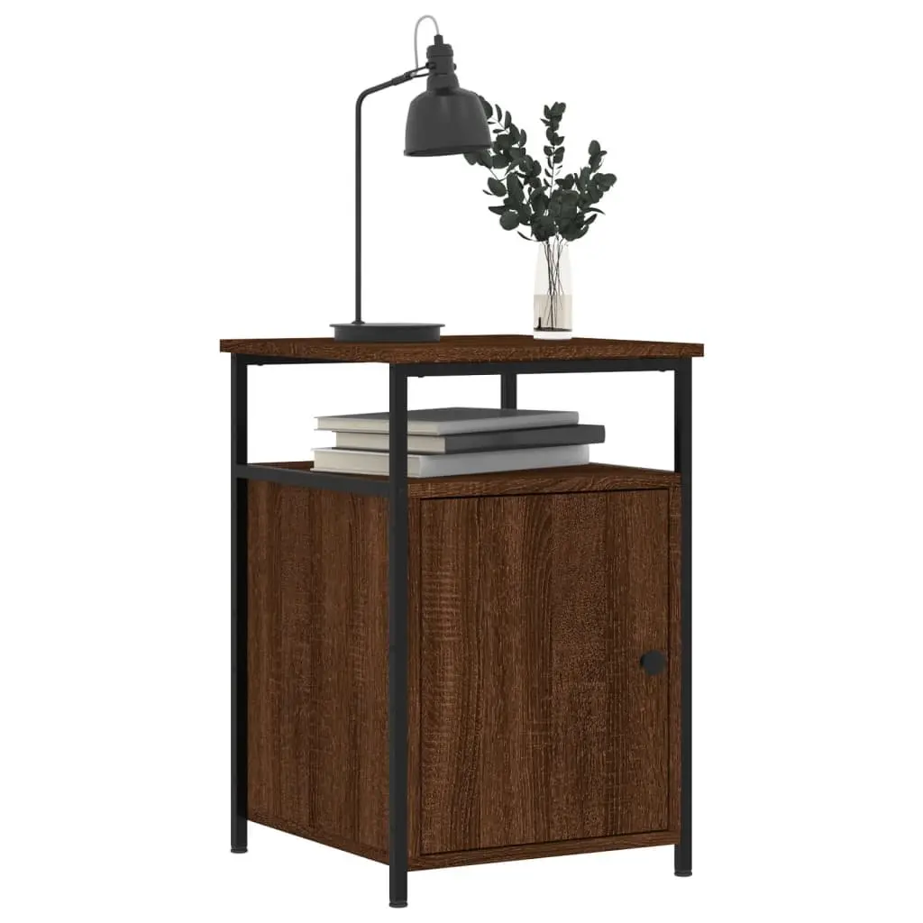 Bedside Cabinets Brown Oak 40x42x60 cm Engineered Wood Storage Tables 2 Piece