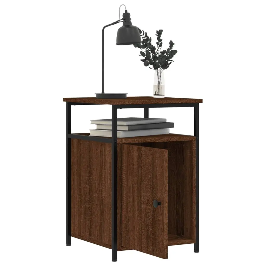 Bedside Cabinets Brown Oak 40x42x60 cm Engineered Wood Storage Tables 2 Piece