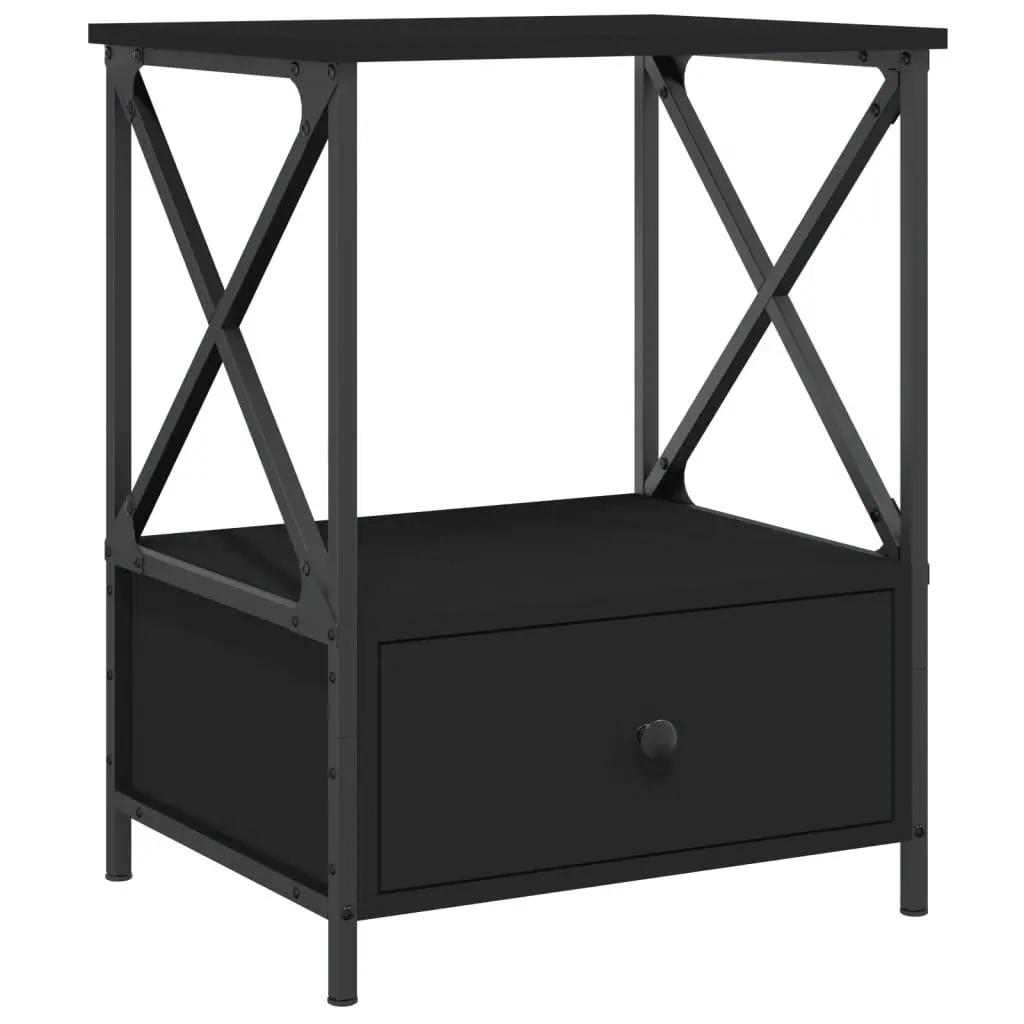 Bedside Tables Black 50x41x65 cm Industrial Style Storage