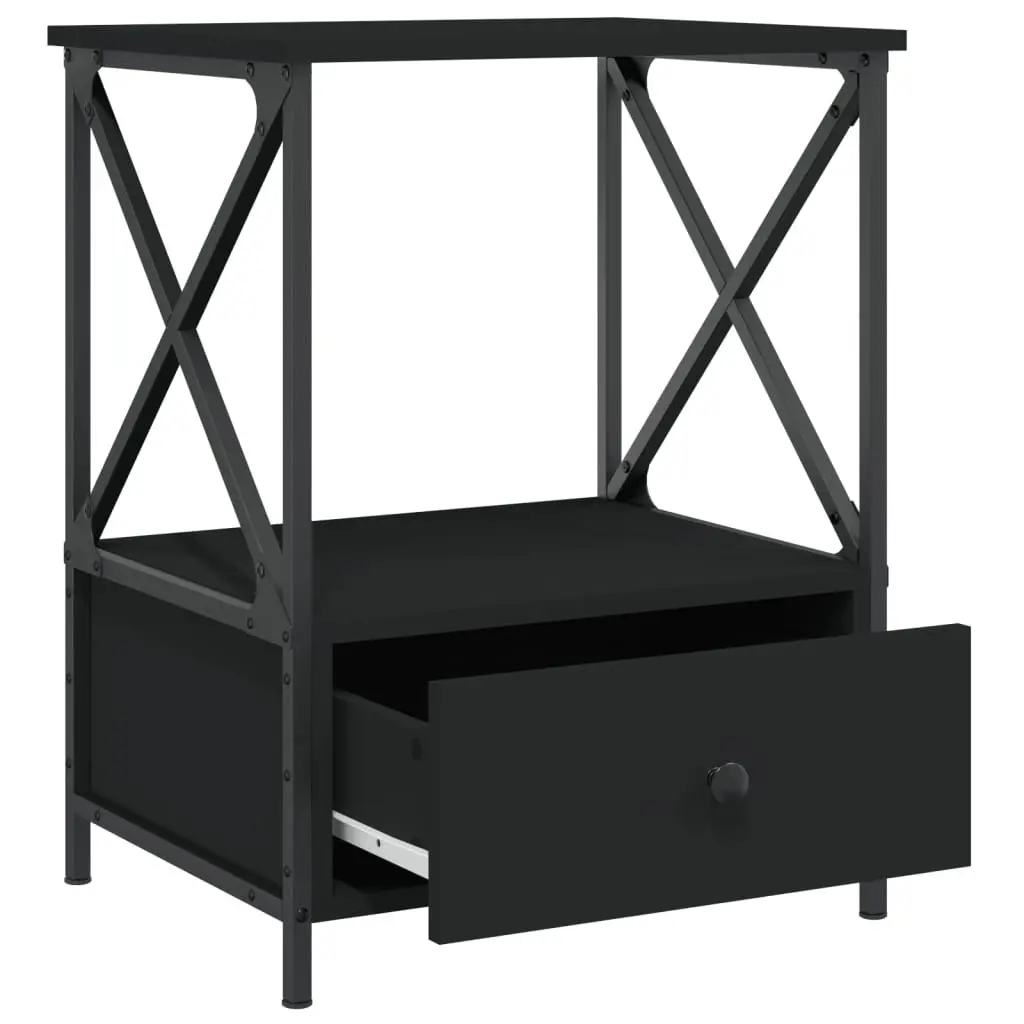Bedside Tables Black 50x41x65 cm Industrial Style Storage