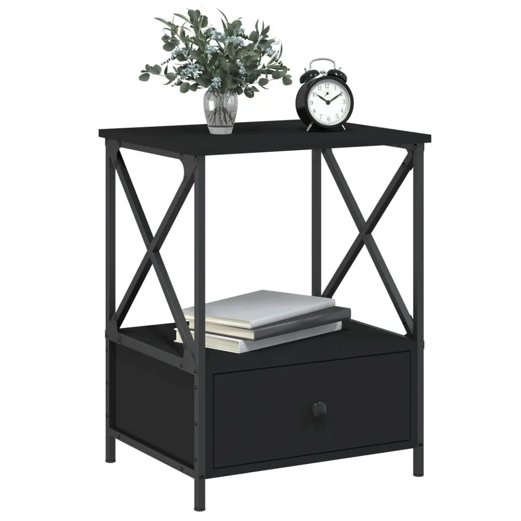 Bedside Tables Black 50x41x65 cm Industrial Style Storage