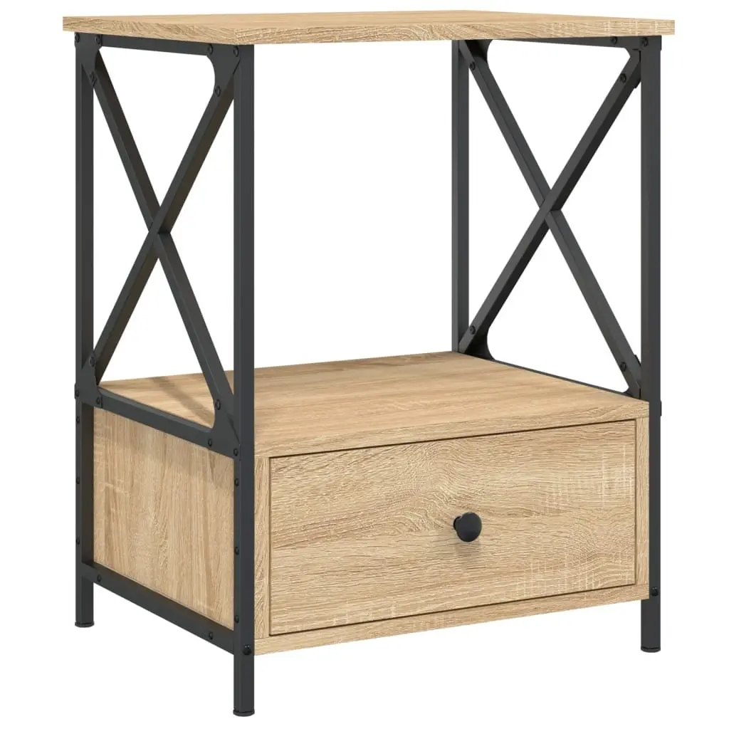 Bedside Tables Brown 50x41x65 cm Engineered Wood Industrial Style Storage 2 pcs