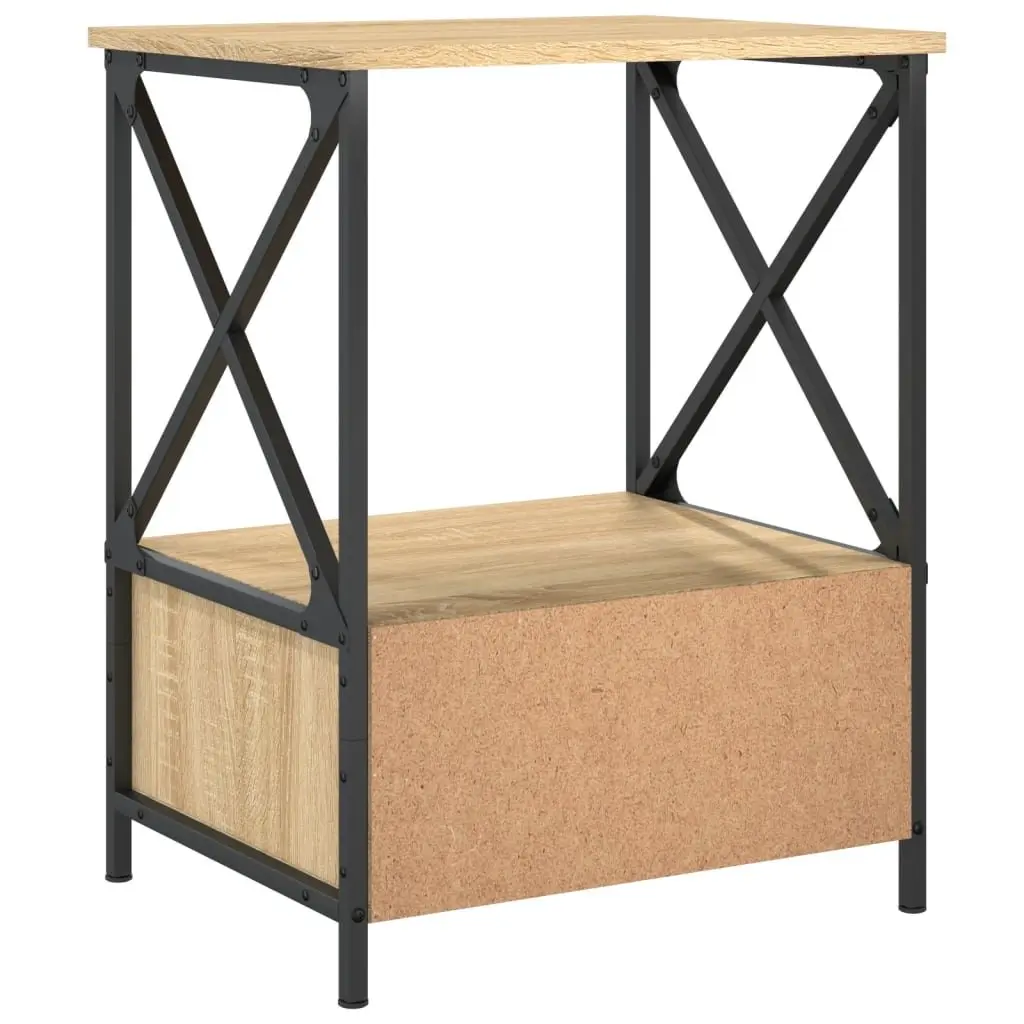 Bedside Tables Brown 50x41x65 cm Engineered Wood Industrial Style Storage 2 pcs