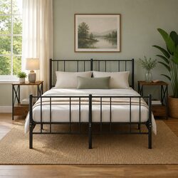 Set of 2 Sturdy Brown Industrial Nightstands