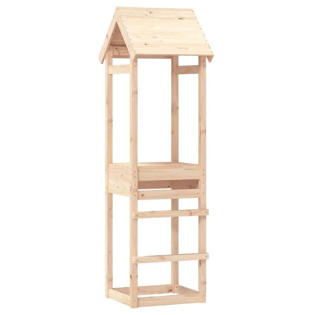 Wooden Play Tower Brown 53x46.5x194 cm Solid Pine Outdoor Climbing Structure