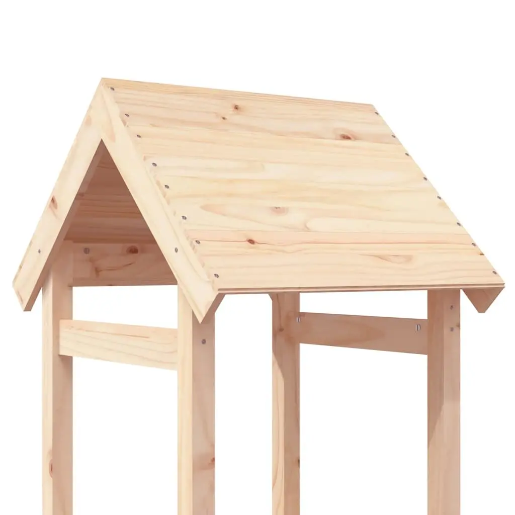 Wooden Play Tower Brown 53x46.5x194 cm Solid Pine Outdoor Climbing Structure