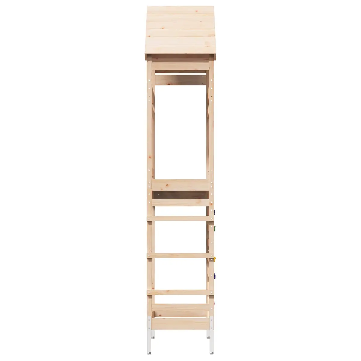 Outdoor Play Tower Brown Wooden Climbing Slide Hideaway Garden