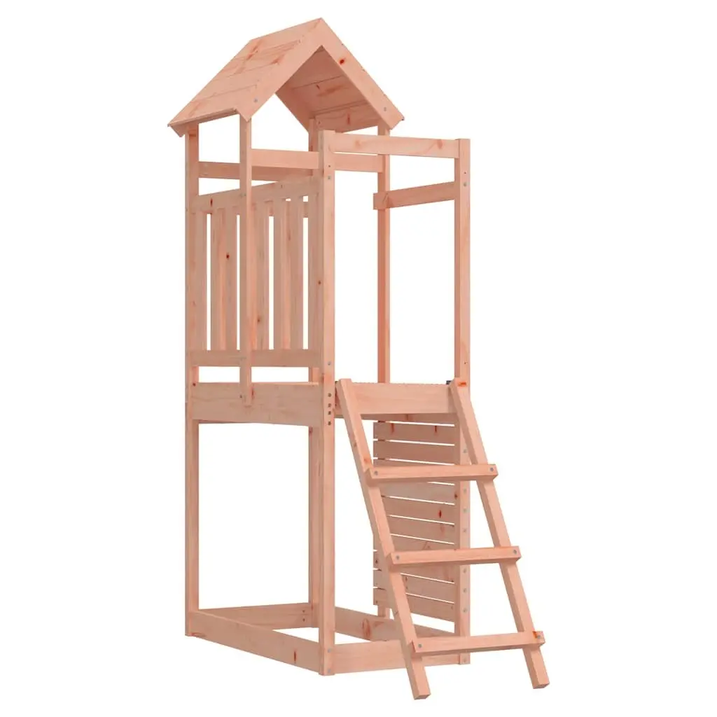 Wooden Climbing Frame Brown Outdoor Playset Rock Wall Ladder