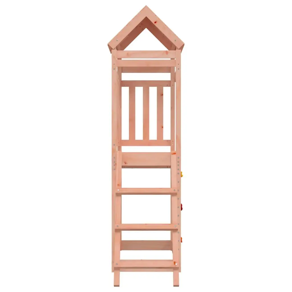 Wooden Climbing Frame Brown Outdoor Playset Rock Wall Ladder