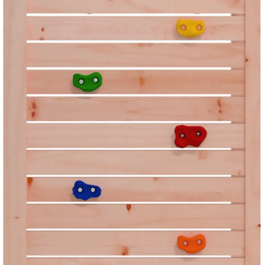 Wooden Climbing Frame Brown Outdoor Playset Rock Wall Ladder