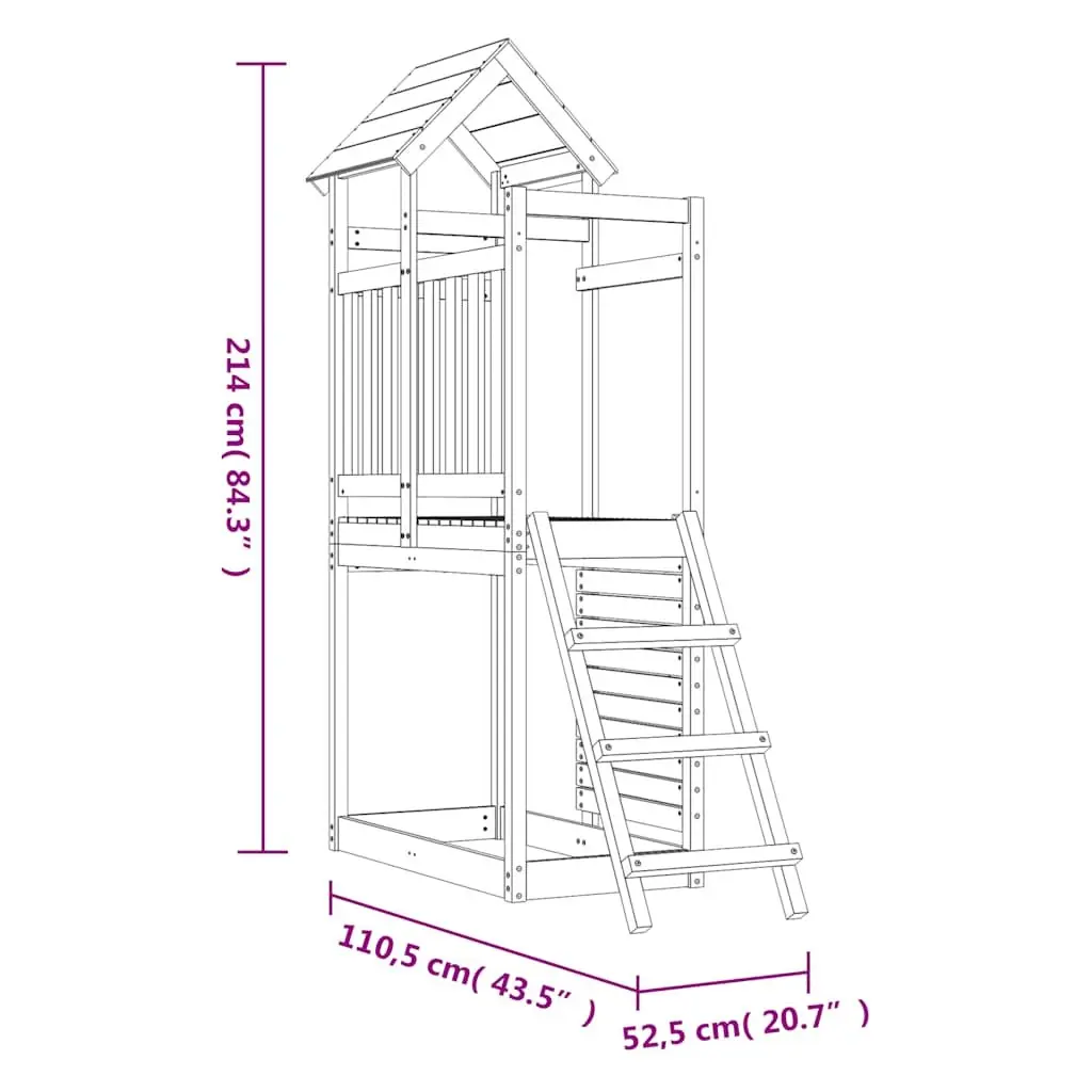 Wooden Climbing Frame Brown Outdoor Playset Rock Wall Ladder