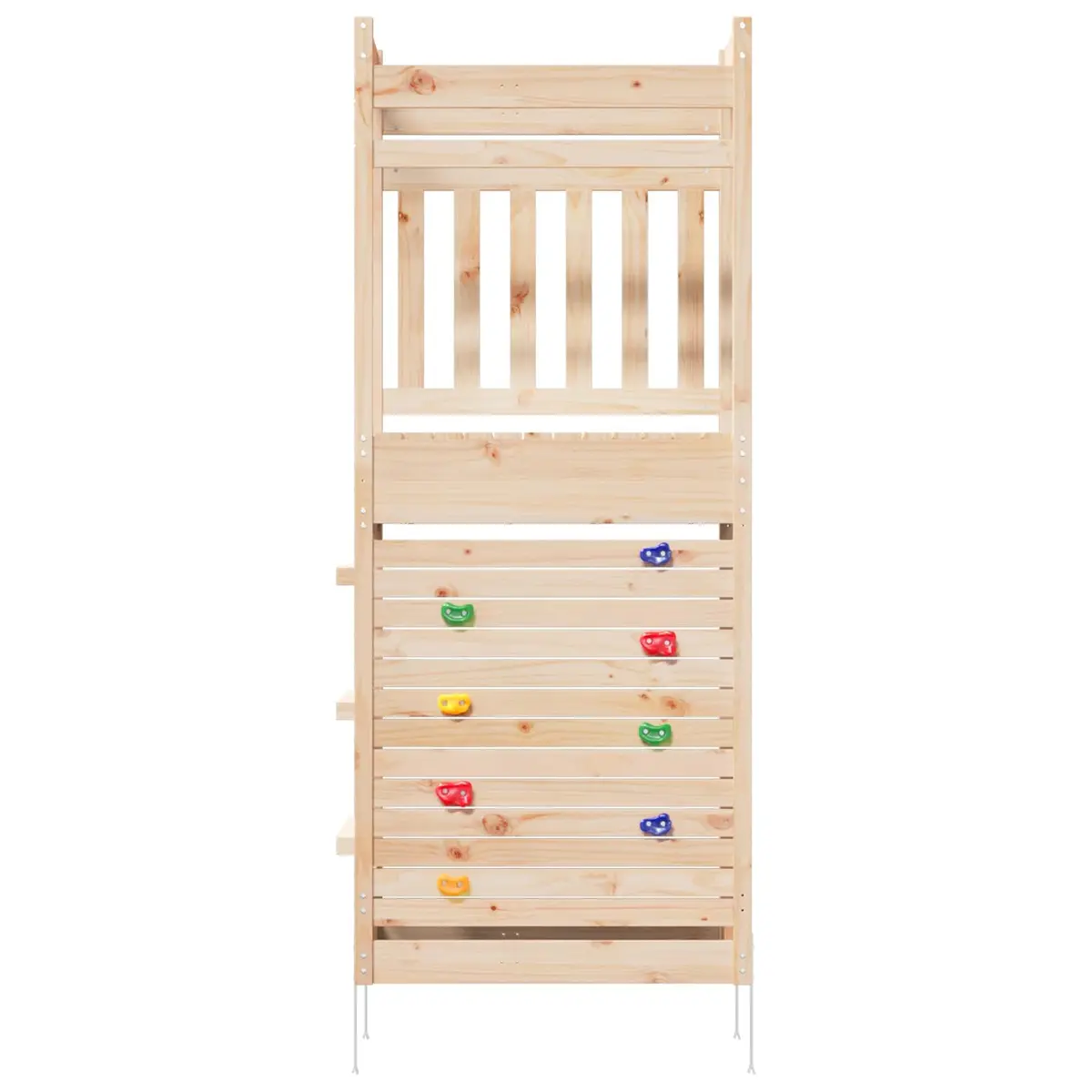 Wooden Outdoor Play Tower Brown 85 x 53 x 207 cm Natural Garden Climbing Equipment