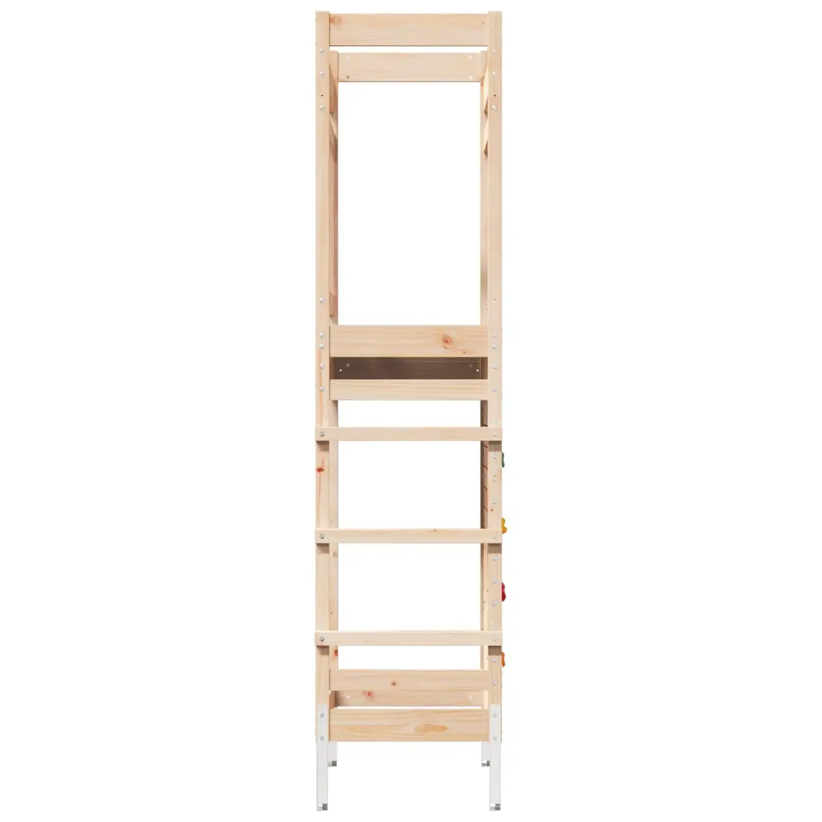 Wooden Outdoor Play Tower Brown 85 x 53 x 207 cm Natural Garden Climbing Equipment