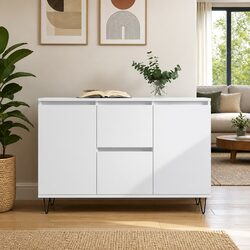 Compact White Buffet with Ample Storage 101.5x35x70 cm
