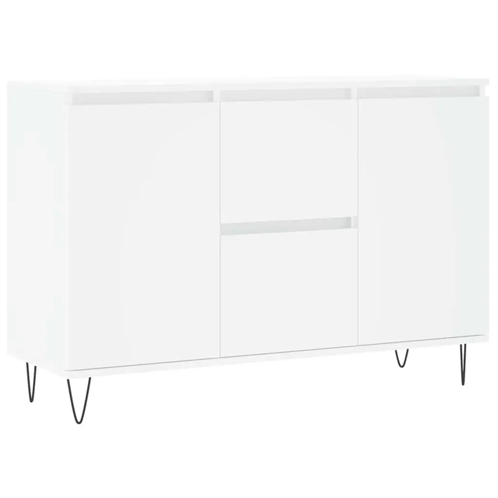 Sideboard White 101.5x35x70 cm Storage Cabinet Buffet Engineered Wood