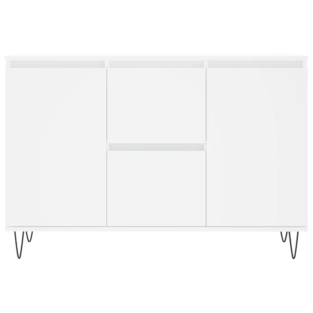 Sideboard White 101.5x35x70 cm Storage Cabinet Buffet Engineered Wood