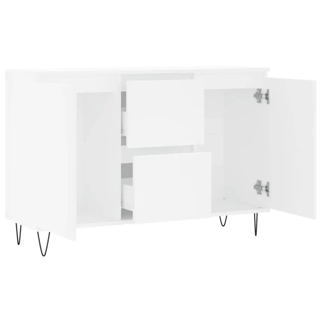 Sideboard White 101.5x35x70 cm Storage Cabinet Buffet Engineered Wood