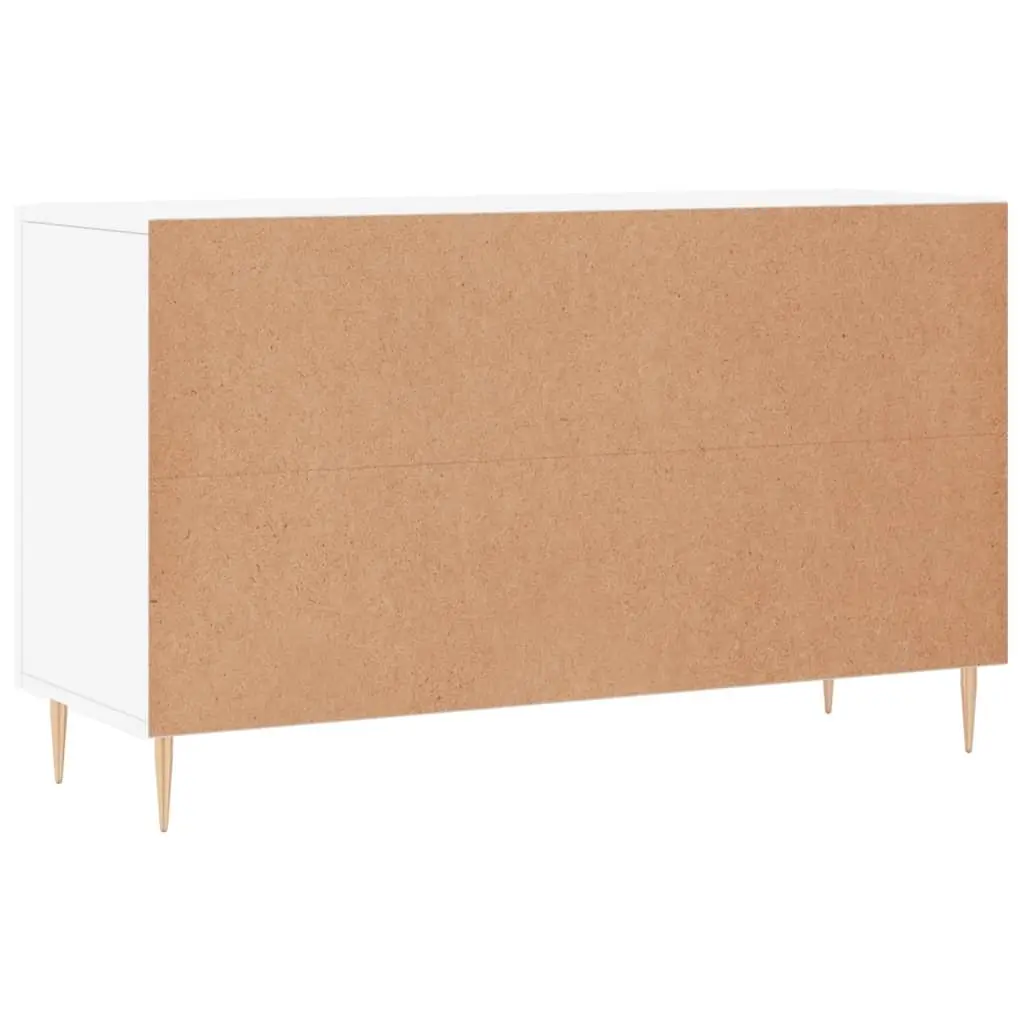 Sideboard White 100x36x60cm Engineered Wood Storage Cabinet with Metal Legs