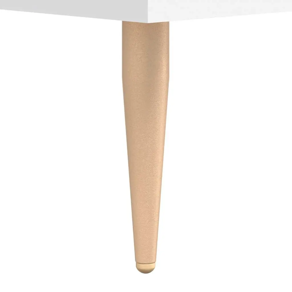 Sideboard White 100x36x60cm Engineered Wood Storage Cabinet with Metal Legs