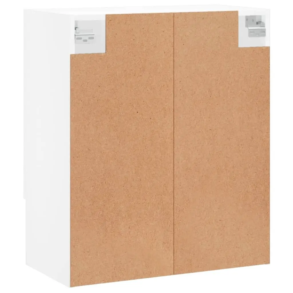 Wall-Mounted Storage Cabinet White 60x31x70cm Floating Shelves Engineered Wood